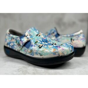 Alegria Leather Comfort Slip On Clogs Women's 6.5 Oh Baby Shower Storks KAR-654X